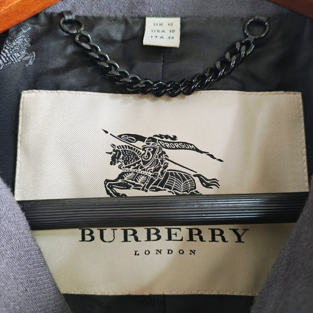 BURBERRY Wool Ruffle Placket Coat - Picture 3 of 14